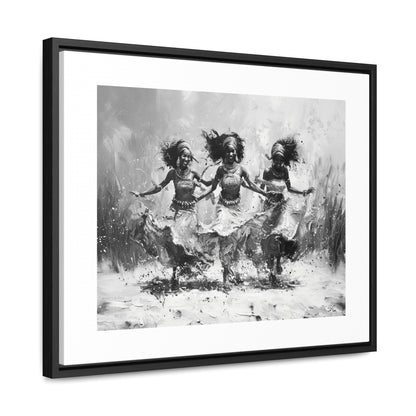 Windswept Rhythm - Framed Canvas b&w Wall Art