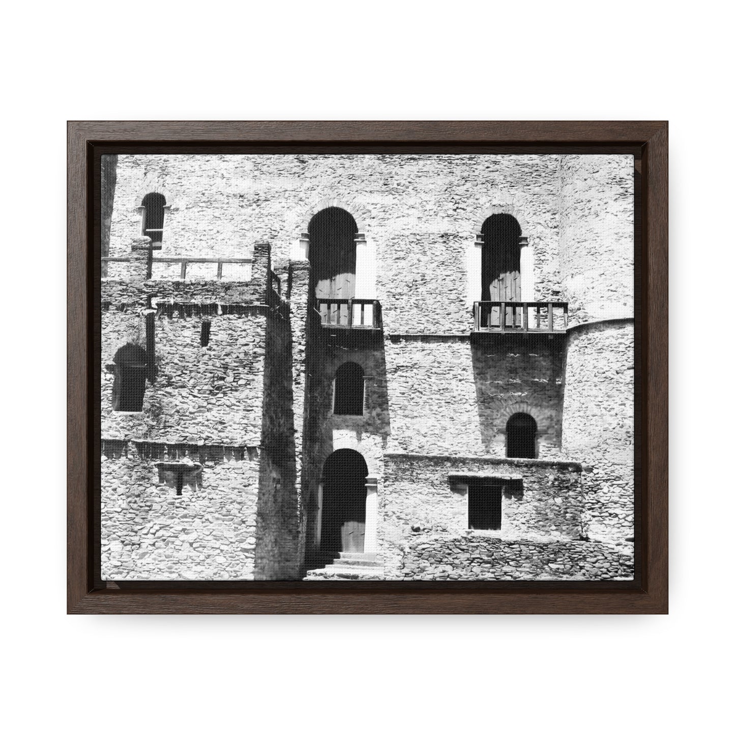 Whispers in Stone - Framed Canvas Photography b&w