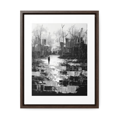 Solitude's Wisdom - Framed Canvas b&w Wall Art