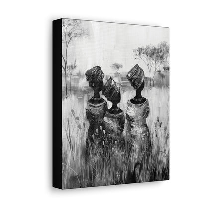Sisters of the Savannah - Canvas b&w Wall Art