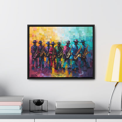 Sax Clan Harmony - Framed Canvas Wall Art