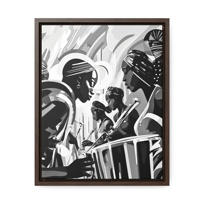 Street Pulse - Framed Canvas b&w Wall Art