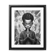 Radiance of Grace - Framed Canvas b&w Wall Art