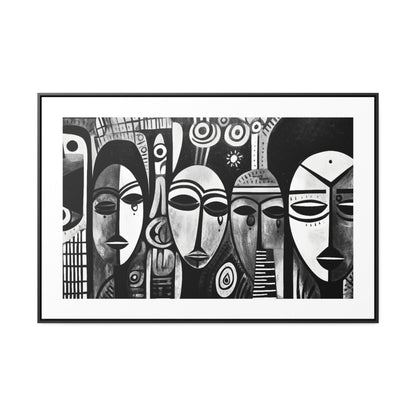 Journeys Anew - Framed Canvas b&w Wall Art