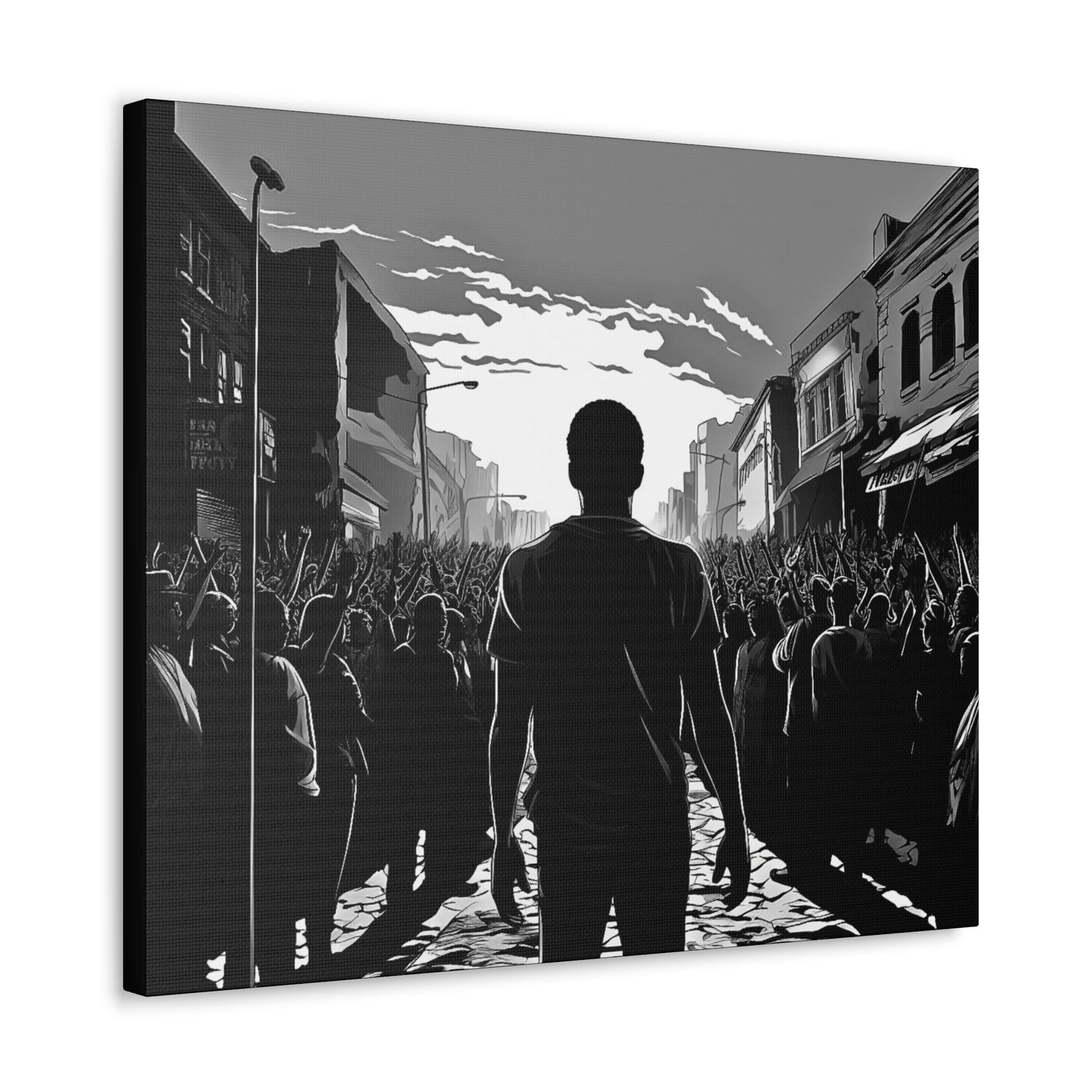 ሳይደፈርስ አይጠራም - Canvas b&w Wall Art
