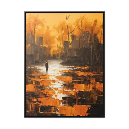 Solitude's Wisdom - Framed Canvas Wall Art
