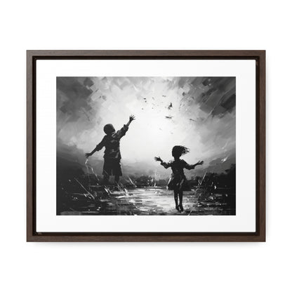 Playing with Light - Framed Canvas b&w Wall Art
