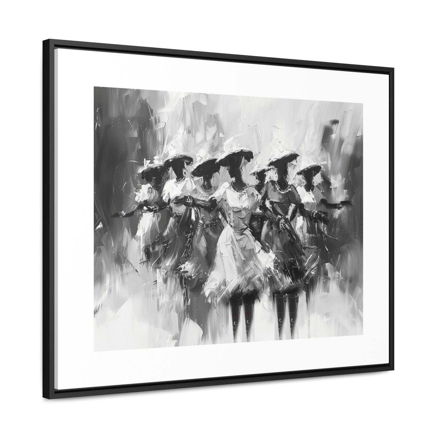Rhythms of Joy - Framed Canvas b&w Wall Art