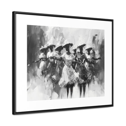 Rhythms of Joy - Framed Canvas b&w Wall Art
