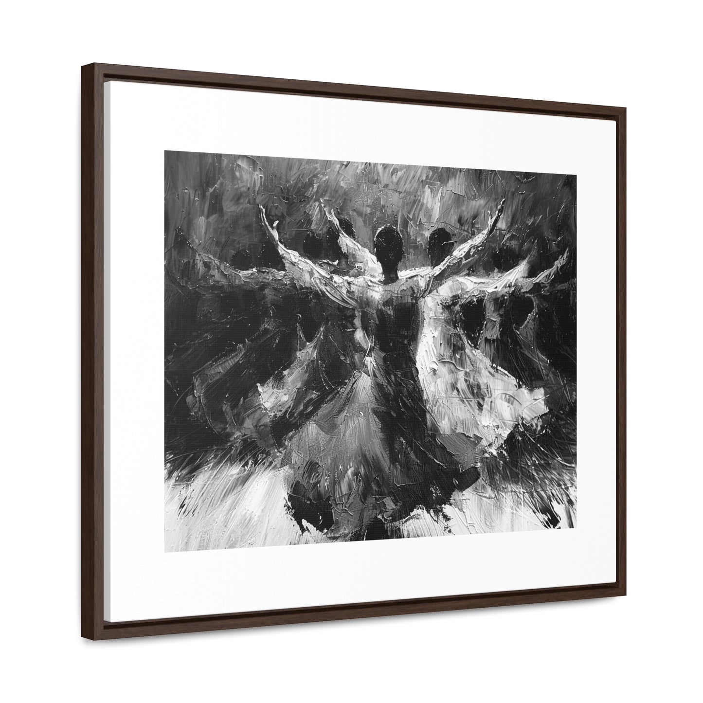 Hearts Wide and Lifted - Framed Canvas b&w Wall Art