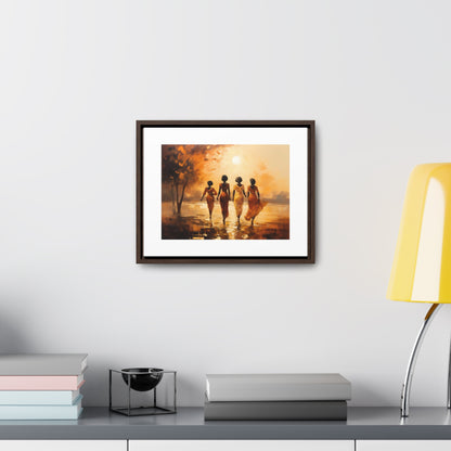 Sunlit Stroll - Framed Canvas Wall Art