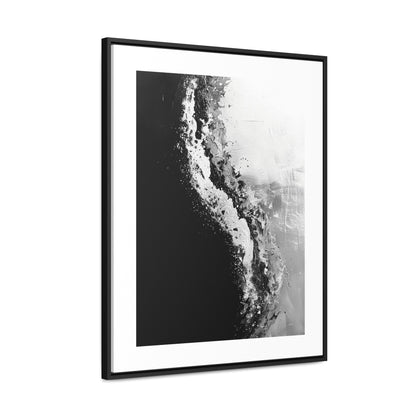 Yin Yang Shore - Framed Canvas b&w Wall Art