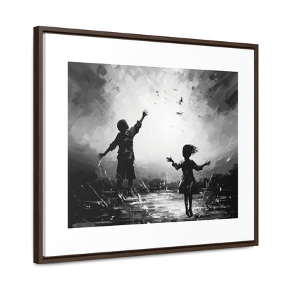 Playing with Light - Framed Canvas b&w Wall Art
