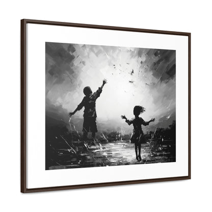 Playing with Light - Framed Canvas b&w Wall Art