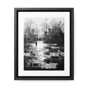 Solitude's Wisdom - Framed Canvas b&w Wall Art