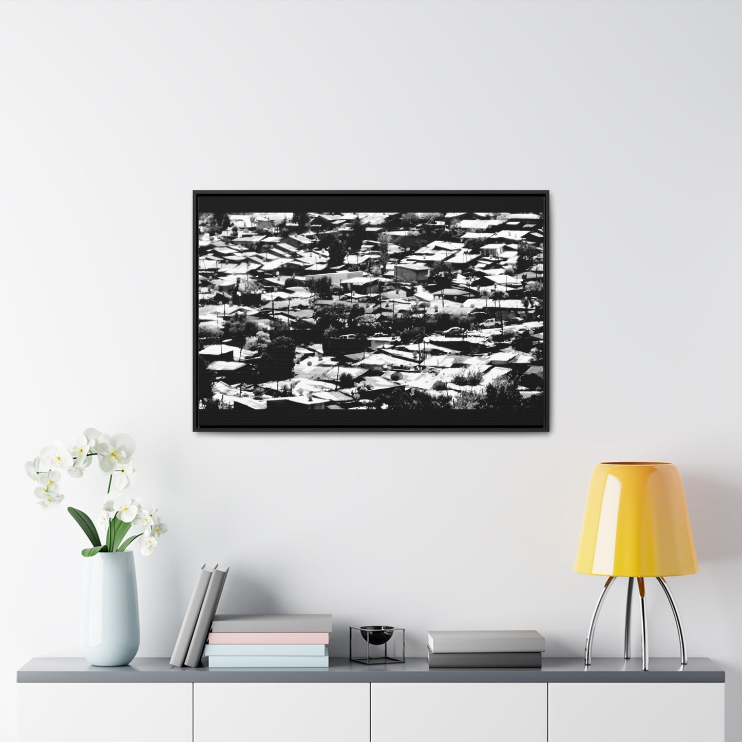The Hood: a Mercato Mosaic - Framed Canvas b&w Photography