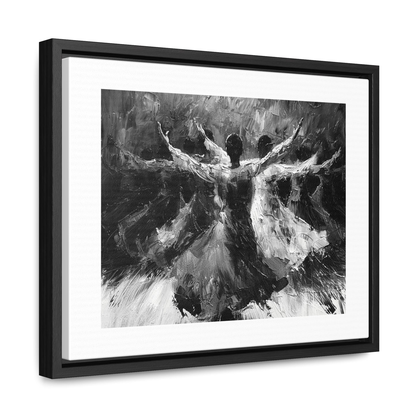 Hearts Wide and Lifted - Framed Canvas b&w Wall Art