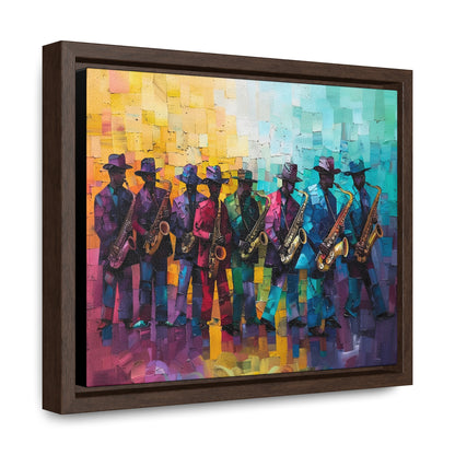 Sax Clan Harmony - Framed Canvas Wall Art
