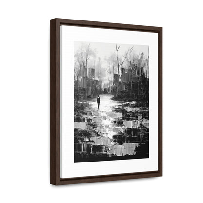 Solitude's Wisdom - Framed Canvas b&w Wall Art