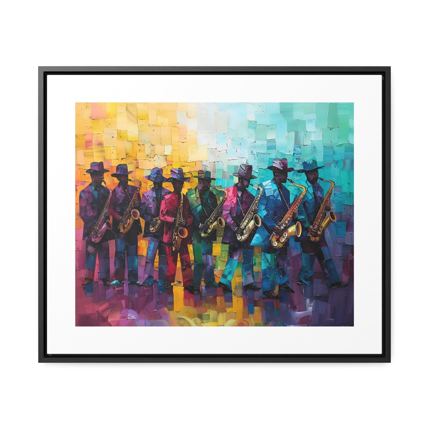 Sax Clan Harmony - Framed Canvas Wall Art