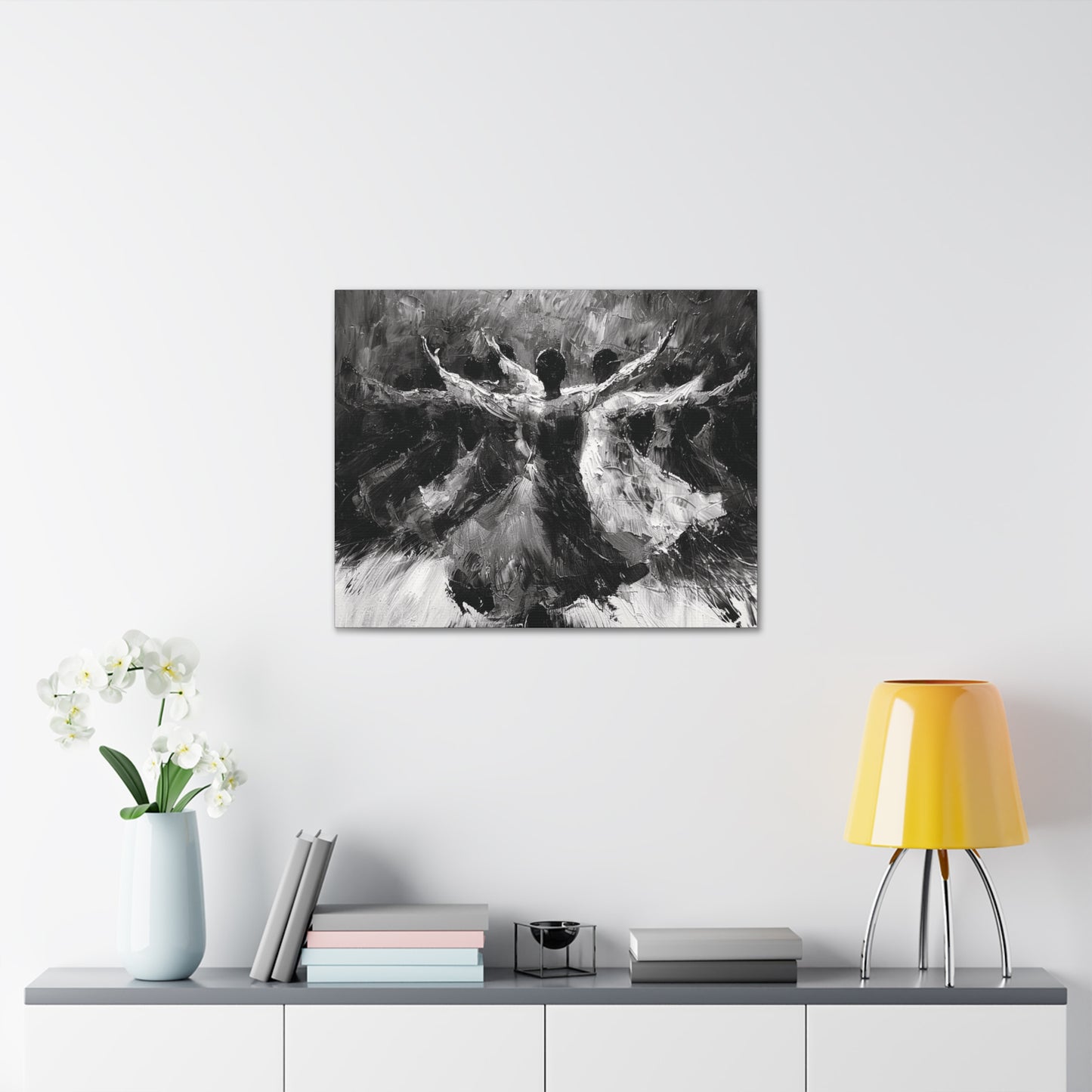Hearts Wide and Lifted - Canvas b&w Wall Art