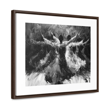 Hearts Wide and Lifted - Framed Canvas b&w Wall Art