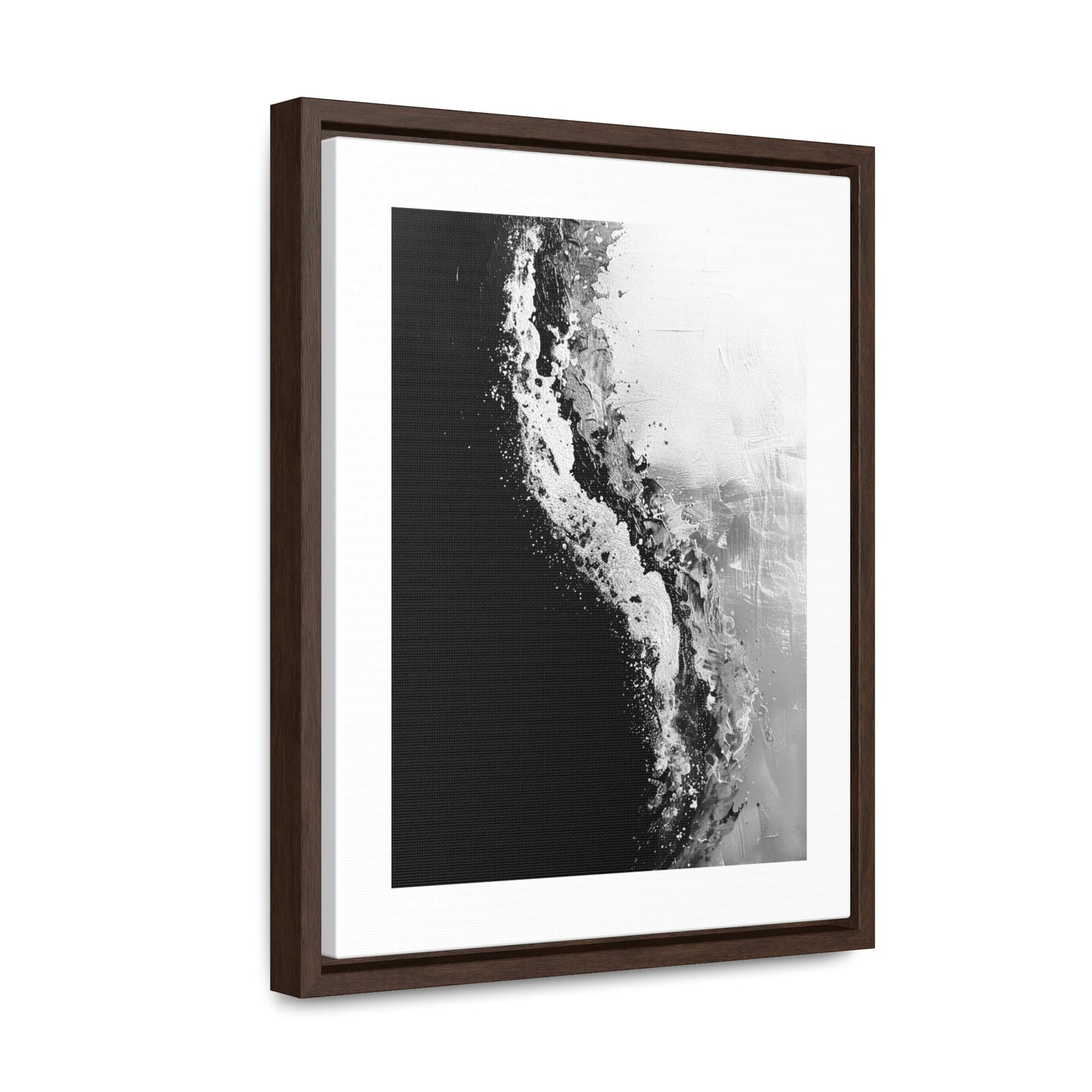 Yin Yang Shore - Framed Canvas b&w Wall Art