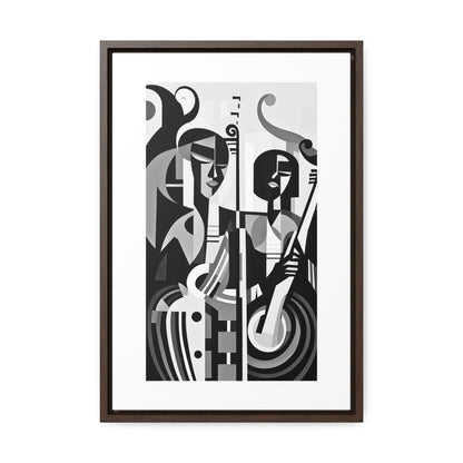 The Melodic Duo - Framed Canvas b&w Wall Art