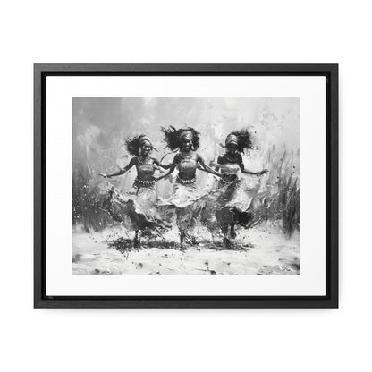 Windswept Rhythm - Framed Canvas b&w Wall Art