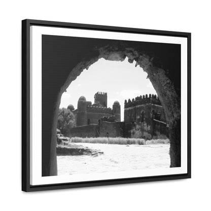 Through the Lion's Jaws - Framed Canvas Photography b&w