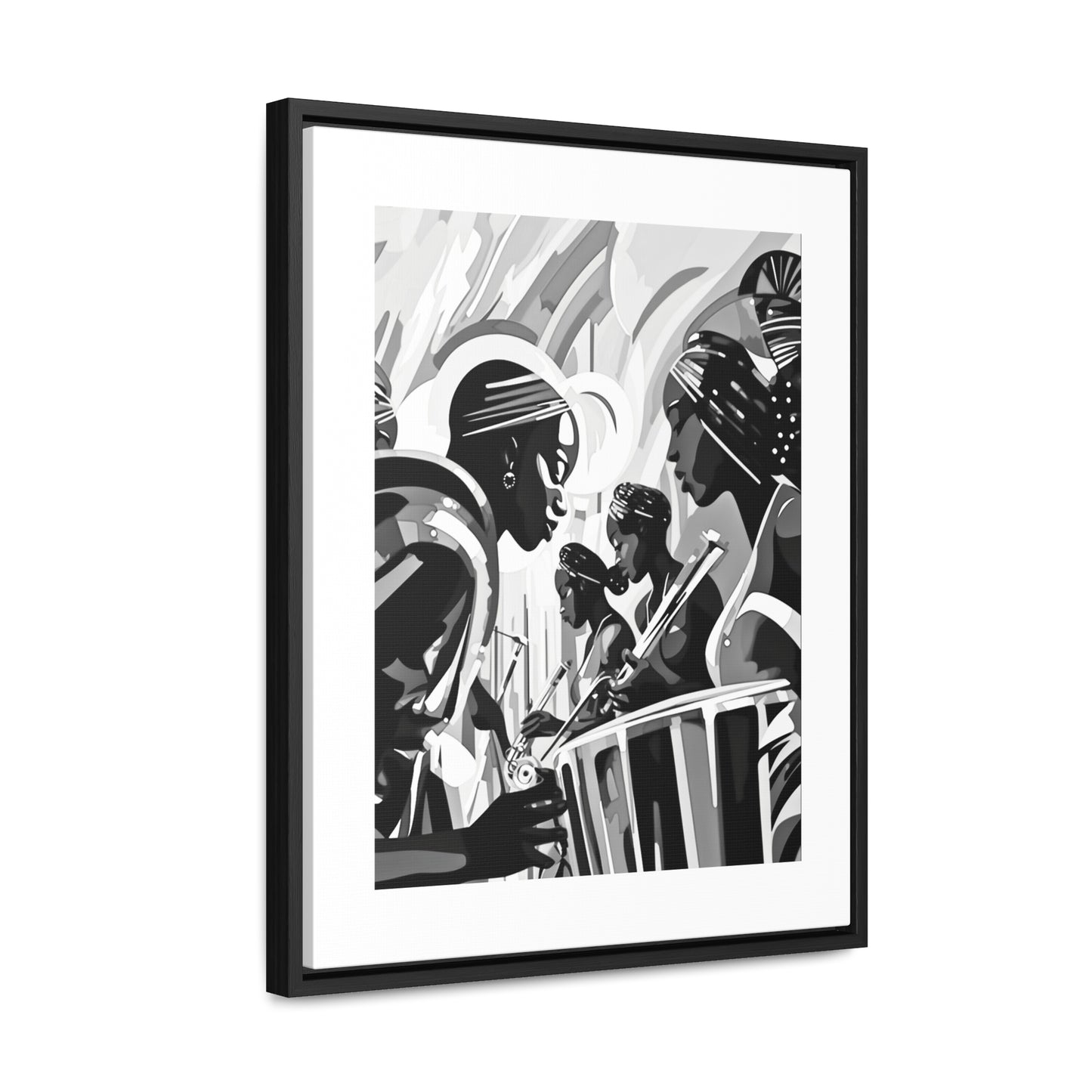 Street Pulse - Framed Canvas b&w Wall Art