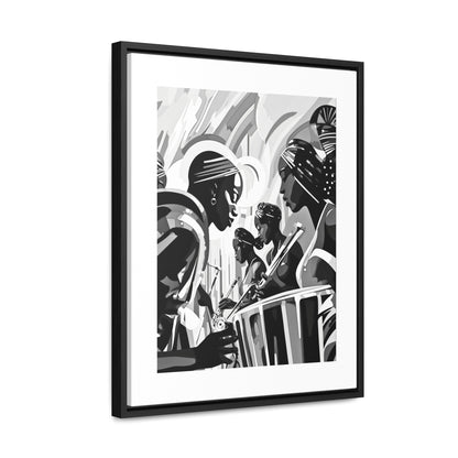 Street Pulse - Framed Canvas b&w Wall Art
