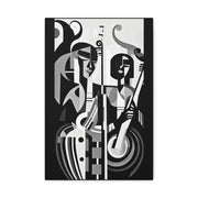 The Melodic Duo - Canvas b&w Wall Art