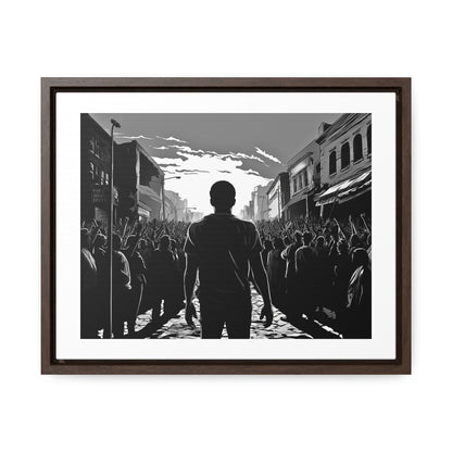ሳይደፈርስ አይጠራም - Framed Canvas b&w Wall Art