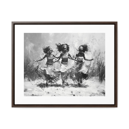 Windswept Rhythm - Framed Canvas b&w Wall Art