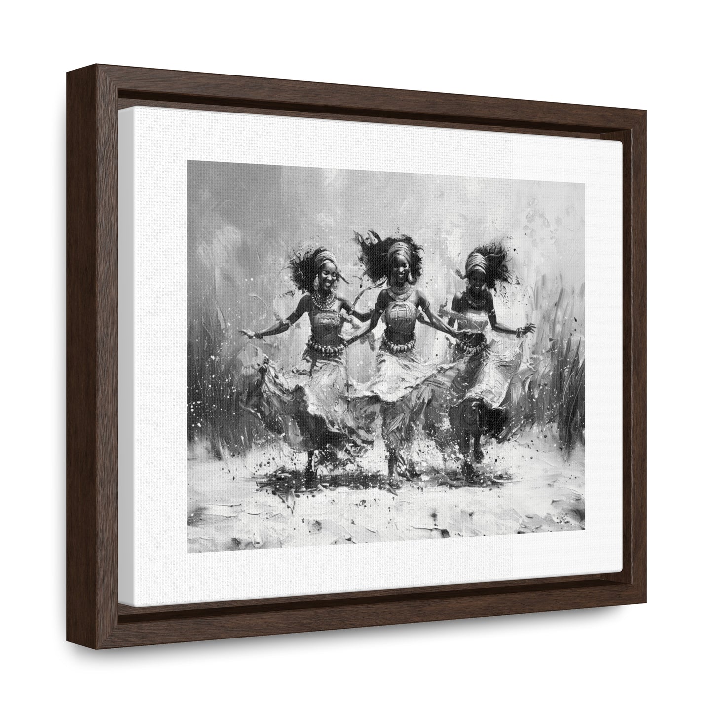 Windswept Rhythm - Framed Canvas b&w Wall Art
