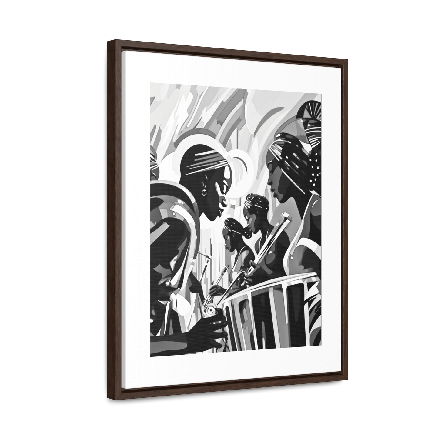 Street Pulse - Framed Canvas b&w Wall Art
