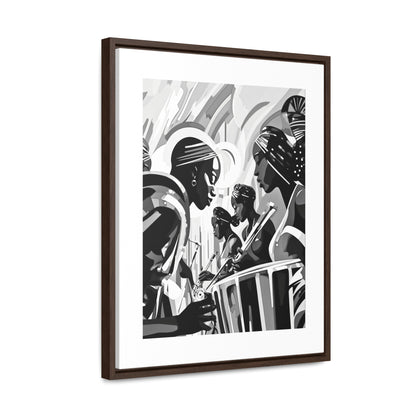 Street Pulse - Framed Canvas b&w Wall Art