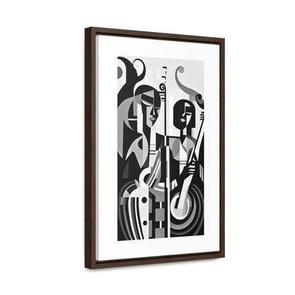 The Melodic Duo - Framed Canvas b&w Wall Art