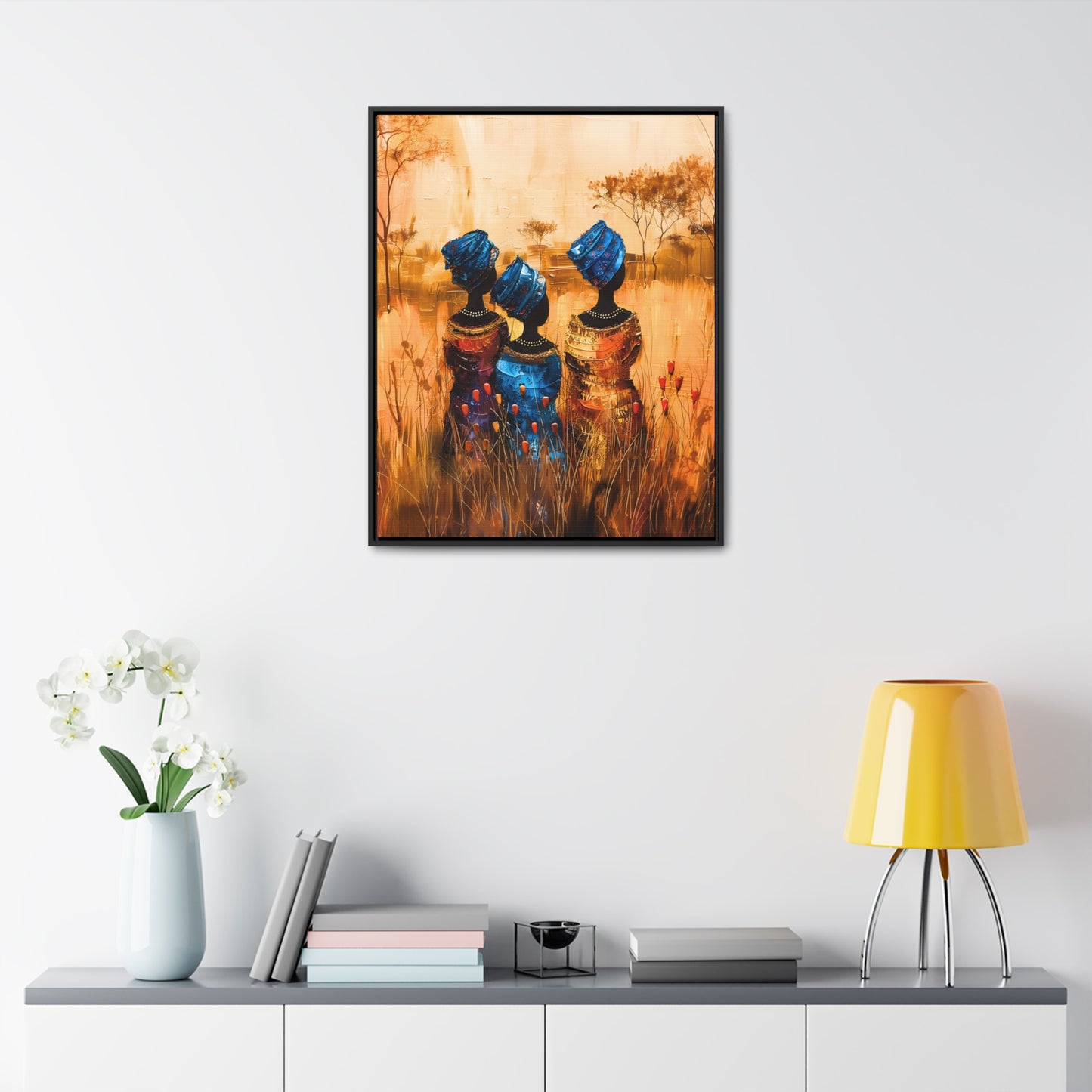 Sisters of the Savannah - Framed Canvas Wall Art
