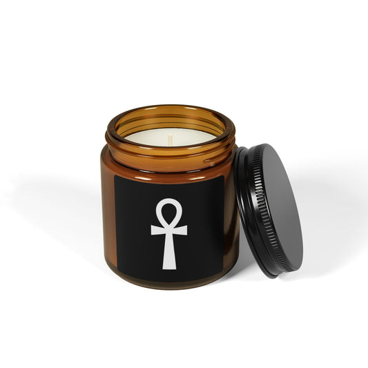 Ankh Amber Candle Jar
