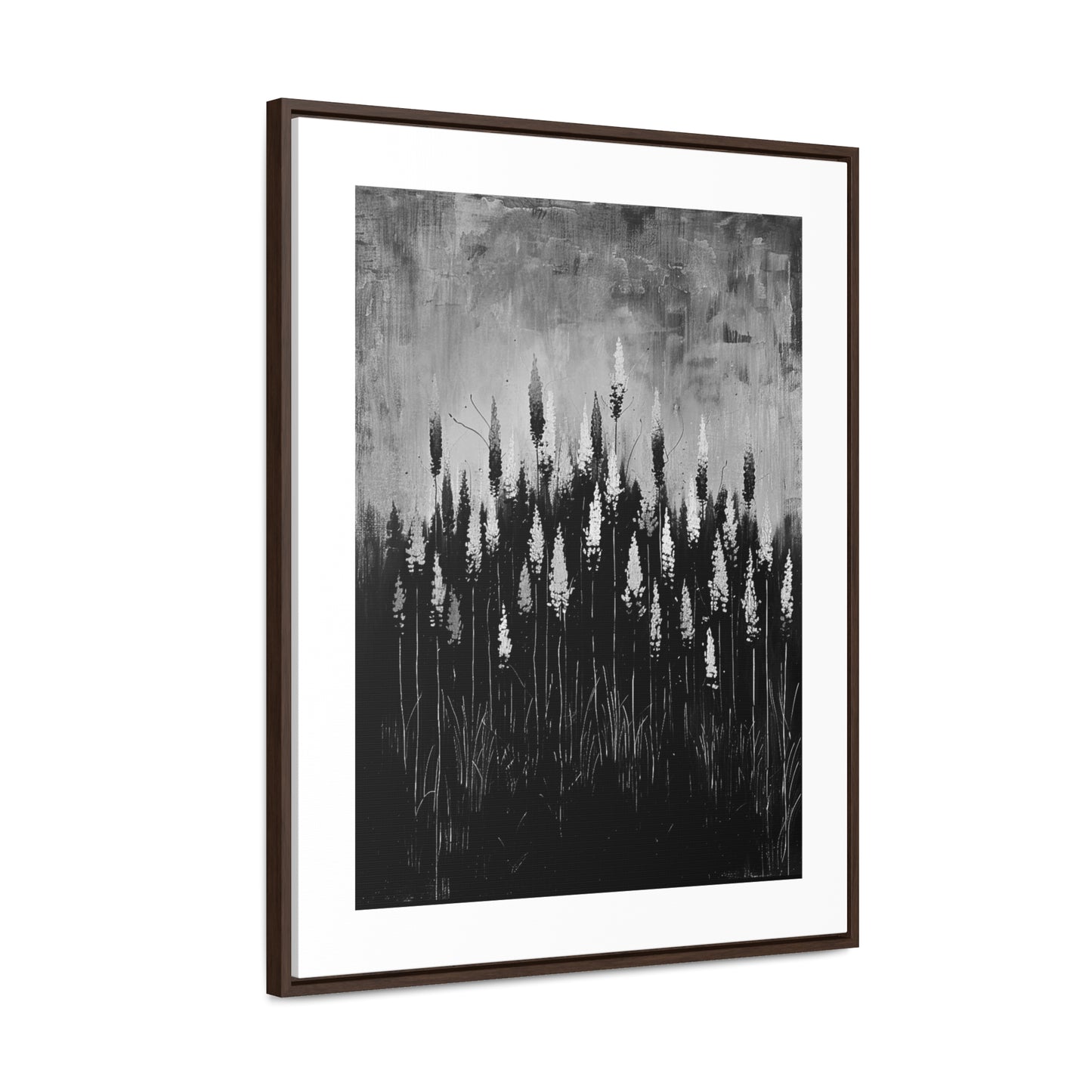 The Calm Before the Bloom - Framed Canvas b&w Wall Art