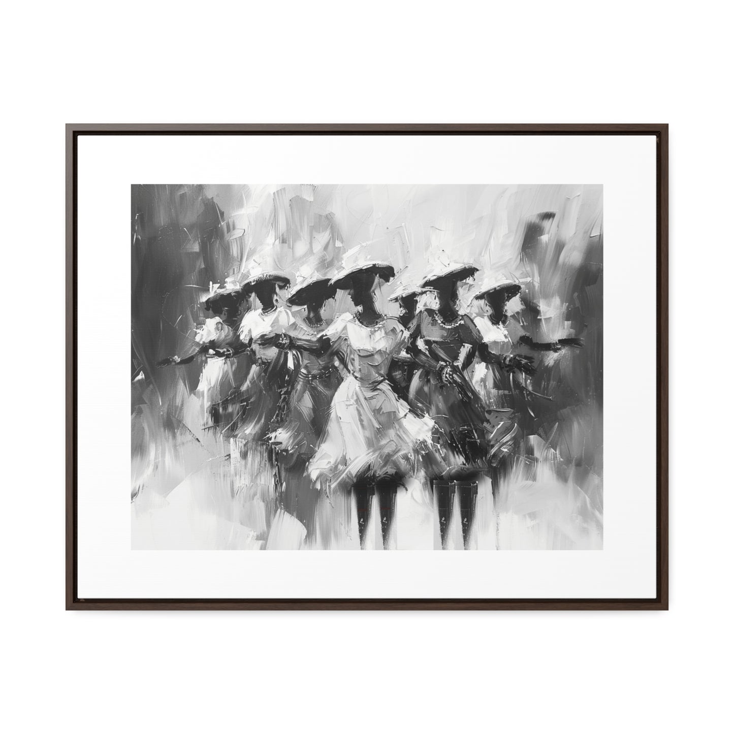 Rhythms of Joy - Framed Canvas b&w Wall Art