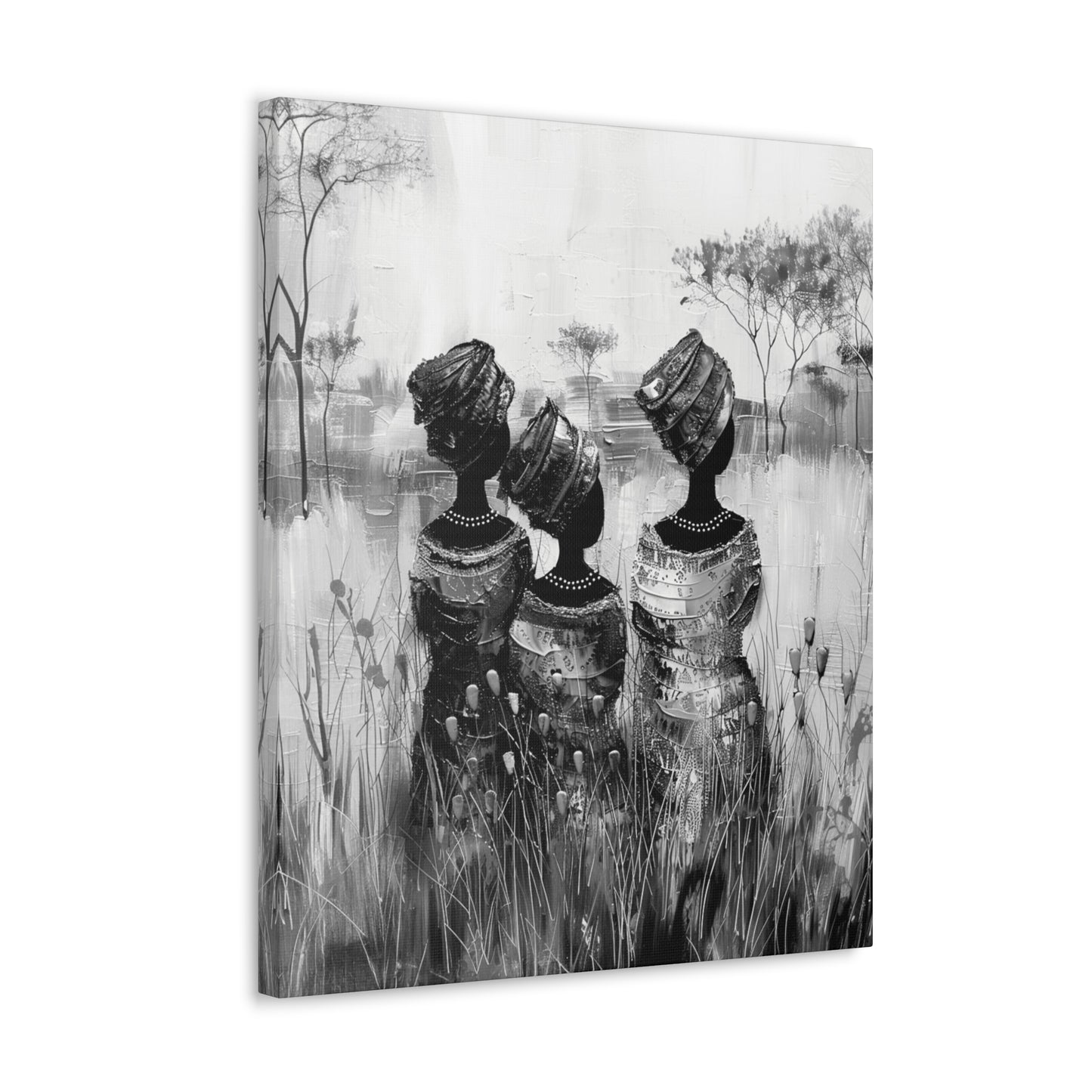 Sisters of the Savannah - Canvas b&w Wall Art