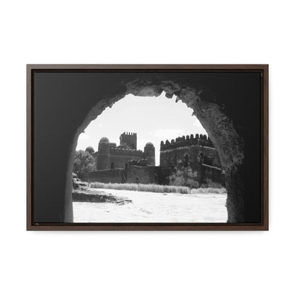 Through the Lion's Jaws - Framed Canvas Photography b&w