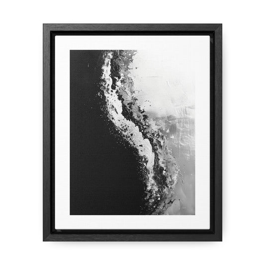 Yin Yang Shore - Framed Canvas b&w Wall Art