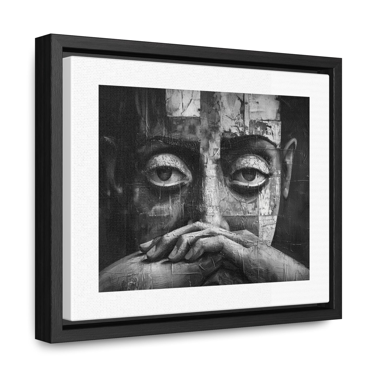 Silent Contemplation - Framed Canvas b&w Wall Art