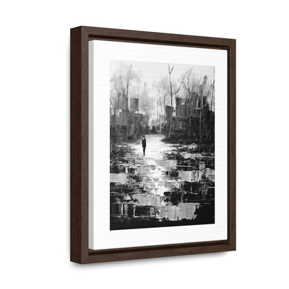 Solitude's Wisdom - Framed Canvas b&w Wall Art