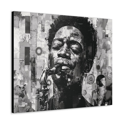 Soul of the Sax - Canvas b&w Wall Art