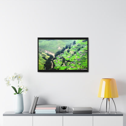 The Simien Mountain Village - Framed Canvas Photography